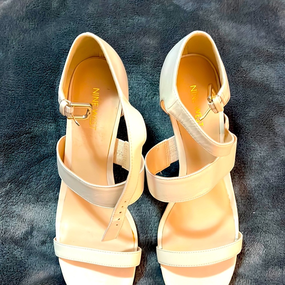 Cream Nine West Platform Sandal